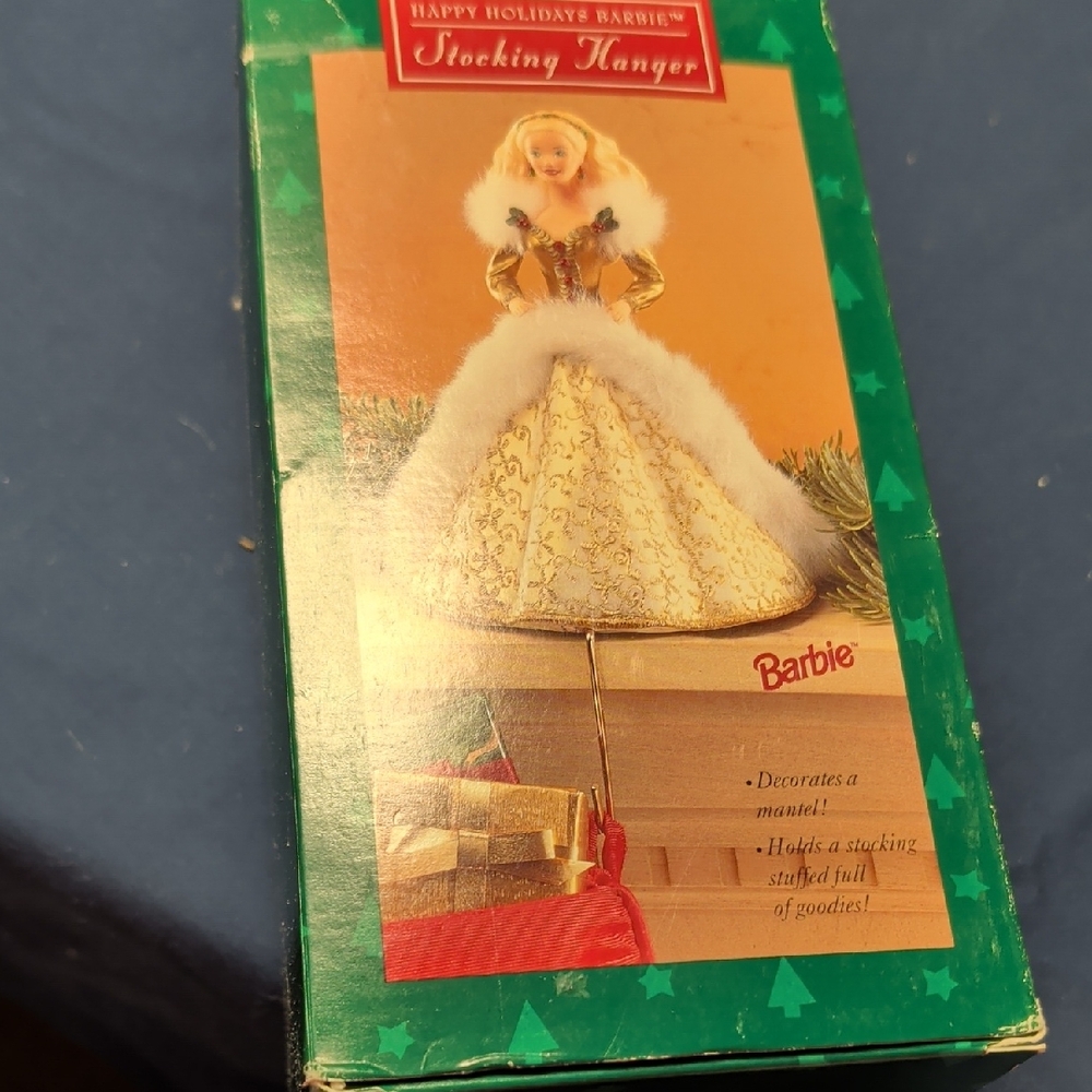 Barbie Holiday Stocking Hanger - Green and Gold